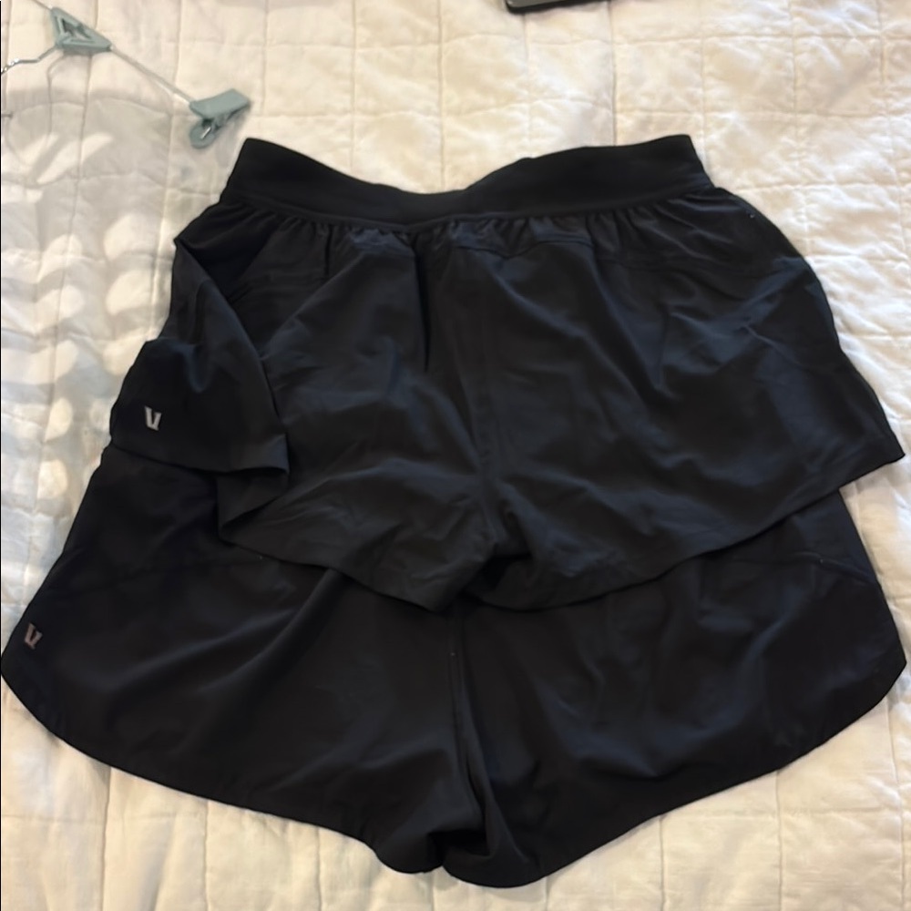 2 pairs Vuori Black Layered Athletic Shorts
